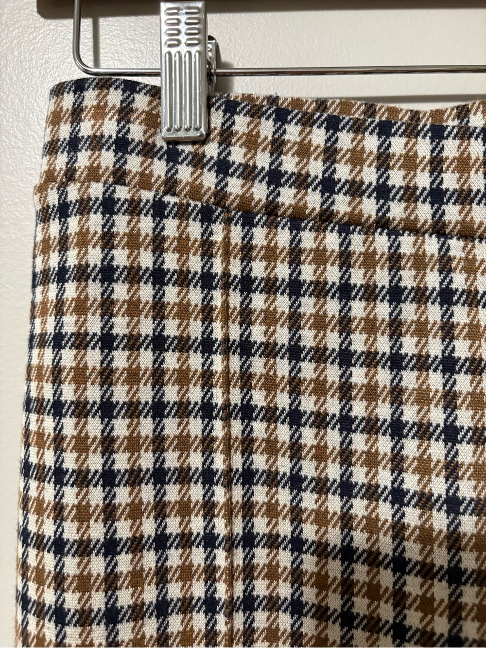 Part Two Pontas Straight Leg Mid Rise Pant Toasted Coconut Check Pattern - Picture 7 of 14